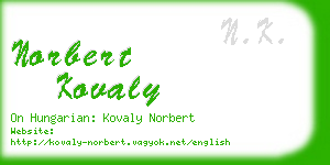 norbert kovaly business card